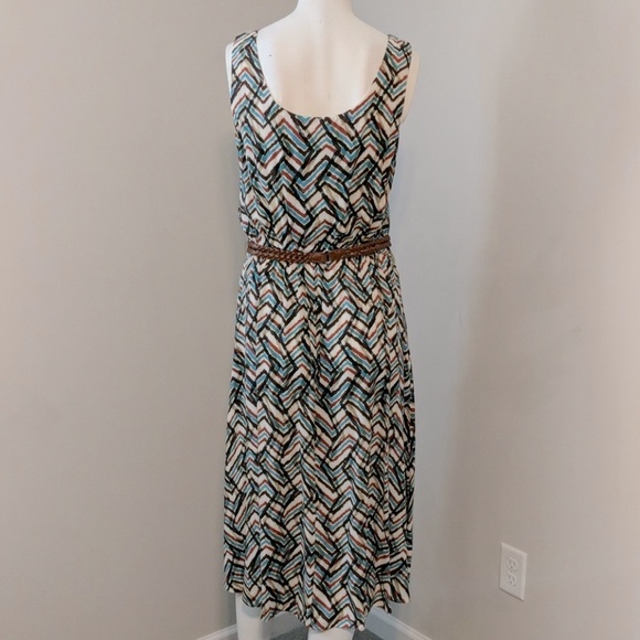Calvin Klein summer dress belted multicolored size 8 - Picture 4 of 7